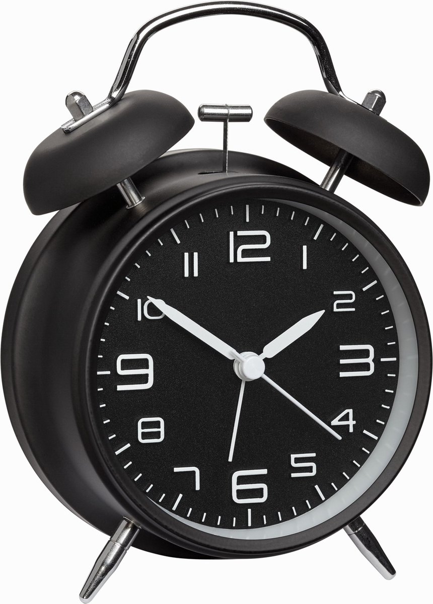Wekker analoog BEL ALARM Zwart modern design