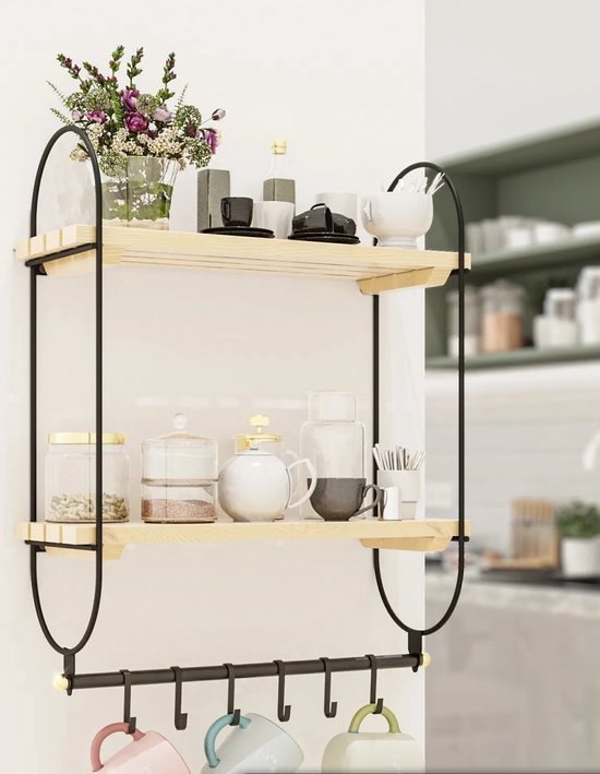 Koffiekopjeshouder, wandmontage mokkenrek, eenvoudige