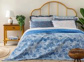 English Home dekbed zonder overtrek - Bedrukt dekbed - Wasbaar - 200x220 cm - Blauw
