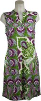 Angelle Milan – Travelkleding voor dames – Mouwloze Groen/Paarse Jurk – Ademend – Kreukherstellend – Duurzame jurk - In 5 maten - Maat S