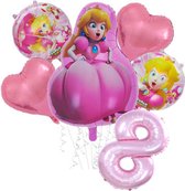 Super Mario Prinses Peach set - 73x52cm - Folie Ballon - princess peach - Themafeest - 8 jaar - Verjaardag - Ballonnen - Versiering - Helium ballon