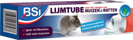 BSI – Lijm voor muizen en ratten – Muizen lijmplanken - Rattenlijm – 135g