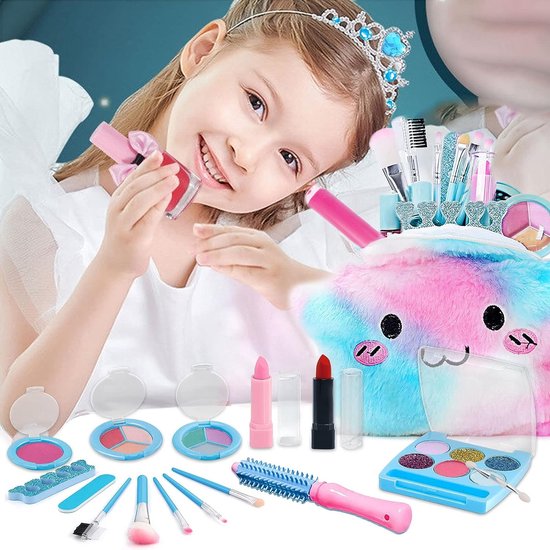 Kit de maquillage pour enfants pour fille, ensemble de jouets de maquillage  lavables avec miroir, ensemble de maquillage de beauté, jouets pour enfants  de 3 4 5 6 7 8 9 10