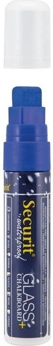 Securit® watervaste krijtstift met blokpunt in blauw