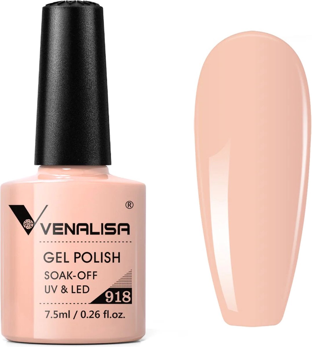 Venalisa UV Gellak Nude - 7.5 ml - 918 - Gellak Naturel - Gellak Beige - Gellak Nude Kleuren - Gellac Nude - Gellak French - Gellak French Pink - Gellak Kleuren - Venalisa Gellak - Gellak Nagellak