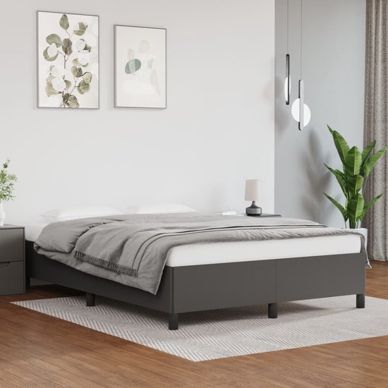 The Living Store Bedframe - Comfort - Bedframes - 193 x 143 x 35 cm - Kunstleer