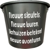 Cadeau Emmer-Nieuwe Sleutels-12 liter-zwart-cadeau-geschenk-gift-kado-housewarming-nieuw huis