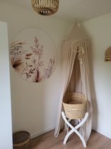 Muurcirkel Boho Flowers - Bloemen - muurstickers babykamer - kinderkamer - natuurlijk - behangcirkel - 100cm sticker - meisjes