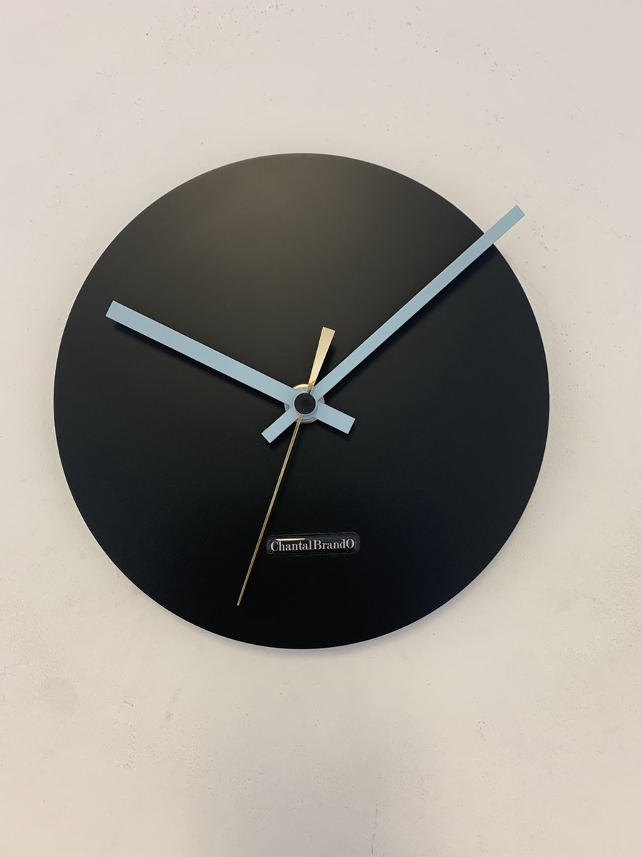 Wandklok CHANTALBRANDO -- ARGOS 24 BLACK - ZWART -- MODERN DESIGN -- MADE IN HOLLAND