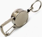 CHPN - Sleutelhanger - Uitrekbare sleutelhanger - Koord~Sleutelhanger - Keychain - Keykcord - Pashouder - Karabijnhaak - Zilver
