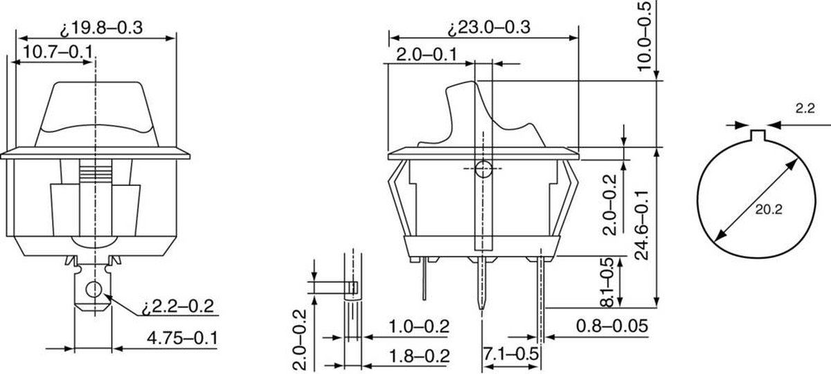 TRU COMPONENTS 1587499 TC-R13-112LP-02 LED Tuimelschakelaar 250 V/AC 6 A 1x uit/aan Continu 1 stuk(s)