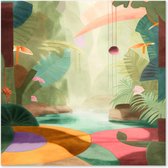Graphic Message - Schilderij op Canvas - Botanische Tuin - Jungle - Surrealistisch