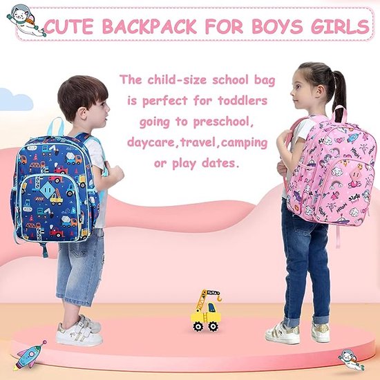 Sac à dos Kinder VASCHY 11,5 L léger cartable pour fille étanche avec  sangle de poitrine réfléchissante sac à dos pour enfants avec poches