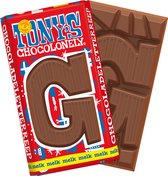 Tony's Chocolonely Chocolade Letter G - Melkchocolade Reep - Schoencadeautje Sint - Fairtrade Belgische Chocolade - 180 Gram