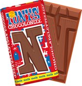 Tony's Chocolonely Chocolade Letter N - Melkchocolade Reep - Sinterklaas Cadeau - Schoencadeautje Sint - Fairtrade Belgische Chocolade - 180 Gram