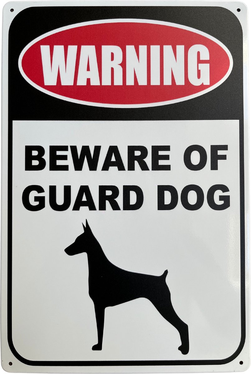Homeson Waakbord Guard Dog - Pas op voor de hond - Hier waak ik - Wandbord