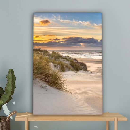 Tableau sur toile - Plage et mer 40x60 - Accessoires décoration chambre dunes - Tableaux plage salon - Décoration murale chambre - Décoration murale - Décoration murale murale intérieur - Décoration maison - Accessoires de maison