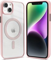 Coverzs telefoonhoesje geschikt voor Apple iPhone 13 hoesje Magneet mat - magnetisch hoesje - optimale bescherming - roze
