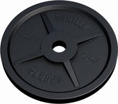 Gorilla Sports Gewichtsschijf - Olympisch - Halterschijf - 20 kg - Gietijzer Zwart - 50 mm
