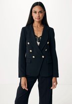 Double Breasted Blazer With Pockets Dames - Zwart - Maat 36