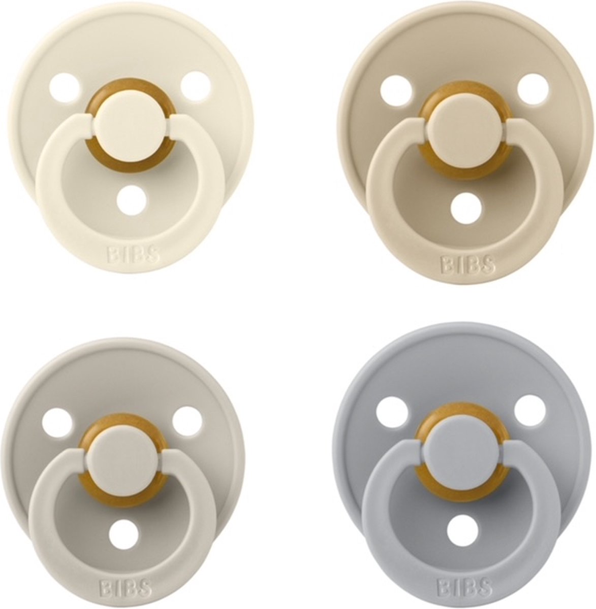 Goedkoopste Bibs fopspeen 18 maand set 4 stuks Ivory,Vanilla,Sand en Cloud maat 3