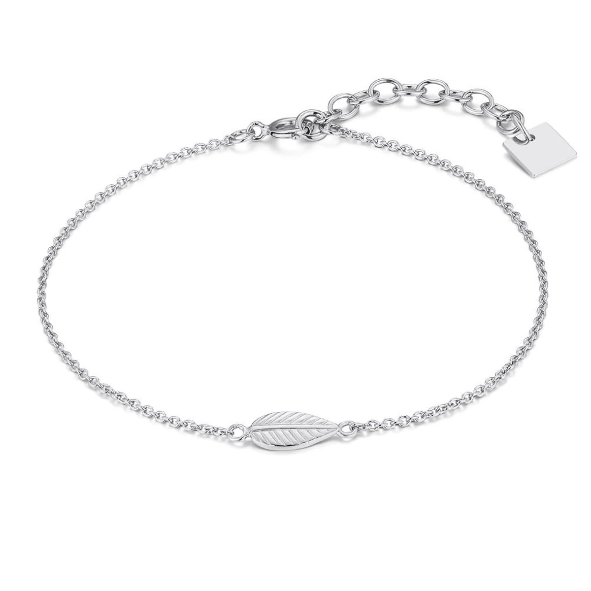 Twice As Nice Armband in zilver, blaadje 16cm+3cm