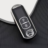 Autosleutel hoesje - TPU Sleutelhoesje - Sleutelcover - Autosleutelhoes - Geschikt voor Mazda -zwart- A2 - Auto Sleutel Accessoires gadgets - Kado Cadeau man - vrouw