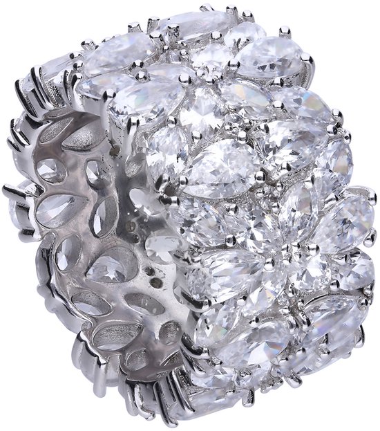 Diamonfire - Zilveren ring met steen Maat 16.5 - Ice Queen - 15 mm - Zirkonia