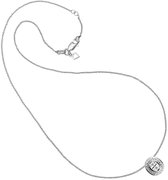 Diamonfire - Zilveren collier met hanger 45 cm - Ovale steen - Rondom gezet