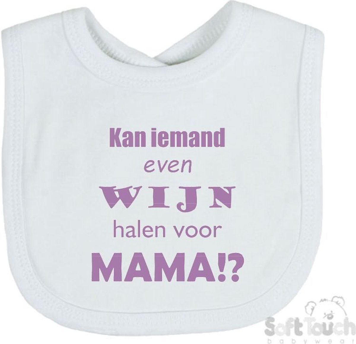 Goedkoopste Soft Touch Slabber Kan iemand even wijn halen voor mama! Unisex Moeder Moederdag Mama Katoen Wit/lila Maat 33x22 Cm