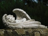 Engel endormi avec des ailes - Beige - Polystone