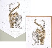 Wrendale Card Set - 8 pièces - 'Feline Good' Notecard Pack - 8 cartes doubles avec enveloppe - Chat - Chat