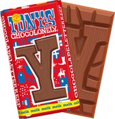 Tony's Chocolonely Chocolade Letter Y - Melkchocolade Reep - Sinterklaas Cadeau - Schoencadeautje Sint - Fairtrade Belgische Chocolade - 180 Gram