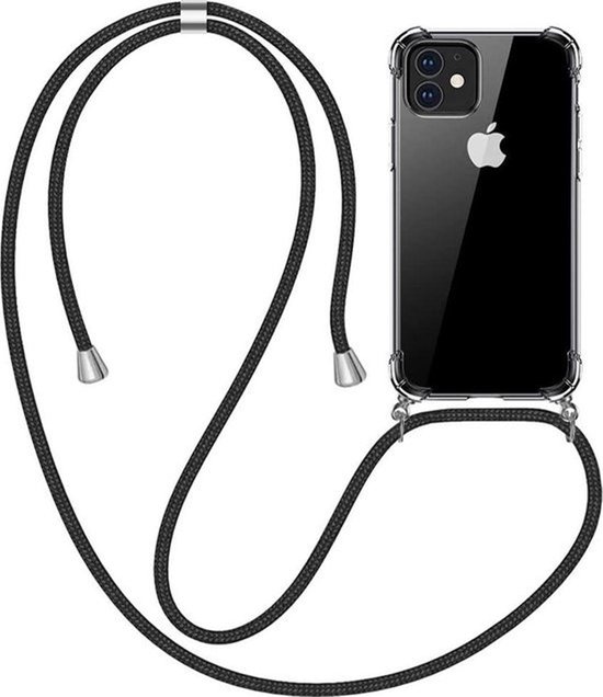 Coque iPhone 15 Pro en Siliconen résistante aux chocs avec cordon - Coque  transparente