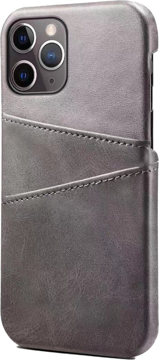 Hoesje geschikt voor iPhone 15 Pro - Backcover - Pasjeshouder - Portemonnee - Kunstleer - Grijs