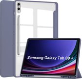 Case2go - Tablet hoes geschikt voor Samsung Galaxy Tab S9 Plus/S9 FE Plus (2023) - Acrylic Trifold case met Auto/Wake functie en Magneetsluiting - Paars