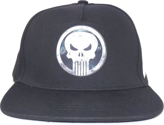 Marvel - Casquette Snapback Noire Logo Crâne de Punisher