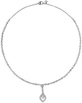Diamonfire - Zilveren choker 43 cm - Met oogvormige hanger