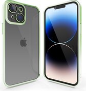 Coverzs telefoonhoesje geschikt voor Apple iPhone 13 Mini hoesje clear soft case camera cover - transparant hoesje met gekleurde rand - groen