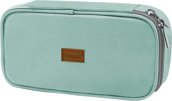 Foto: Xxl etui oxford pennenetui met ritssluiting enkele etui pennenetui organizer voor tieners jongens en meisjes turquoise pennenetui