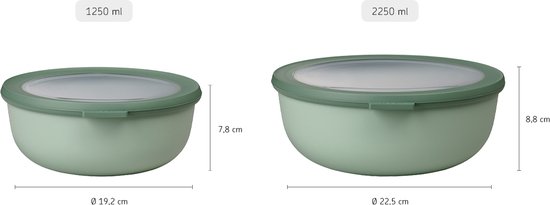 Mepal - Coffret de conservation alimentaire Multikom Cirqula - 350 + 750 + 1250 ml - Rond - Mauve vif