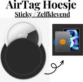 AirTag Sticky Zelfklevend Hoesje 4 STUKS - Silliconen - Zwart - AirTag Sleutelhanger