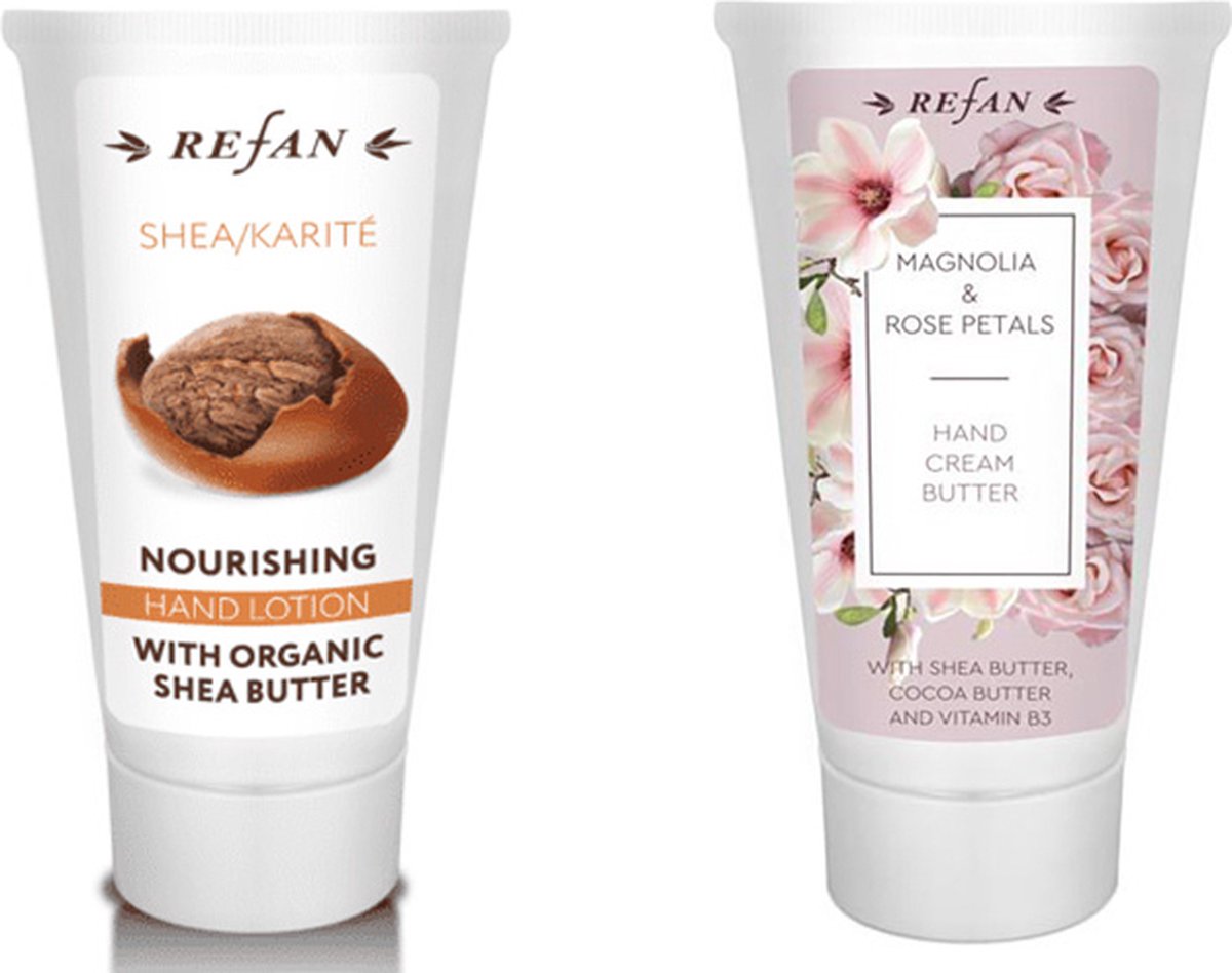 Goedkoopste Refan 2 stuks natuurlijk hand boter met Magnolia en rozenblaadjes - shea en glycerine 2x50ml