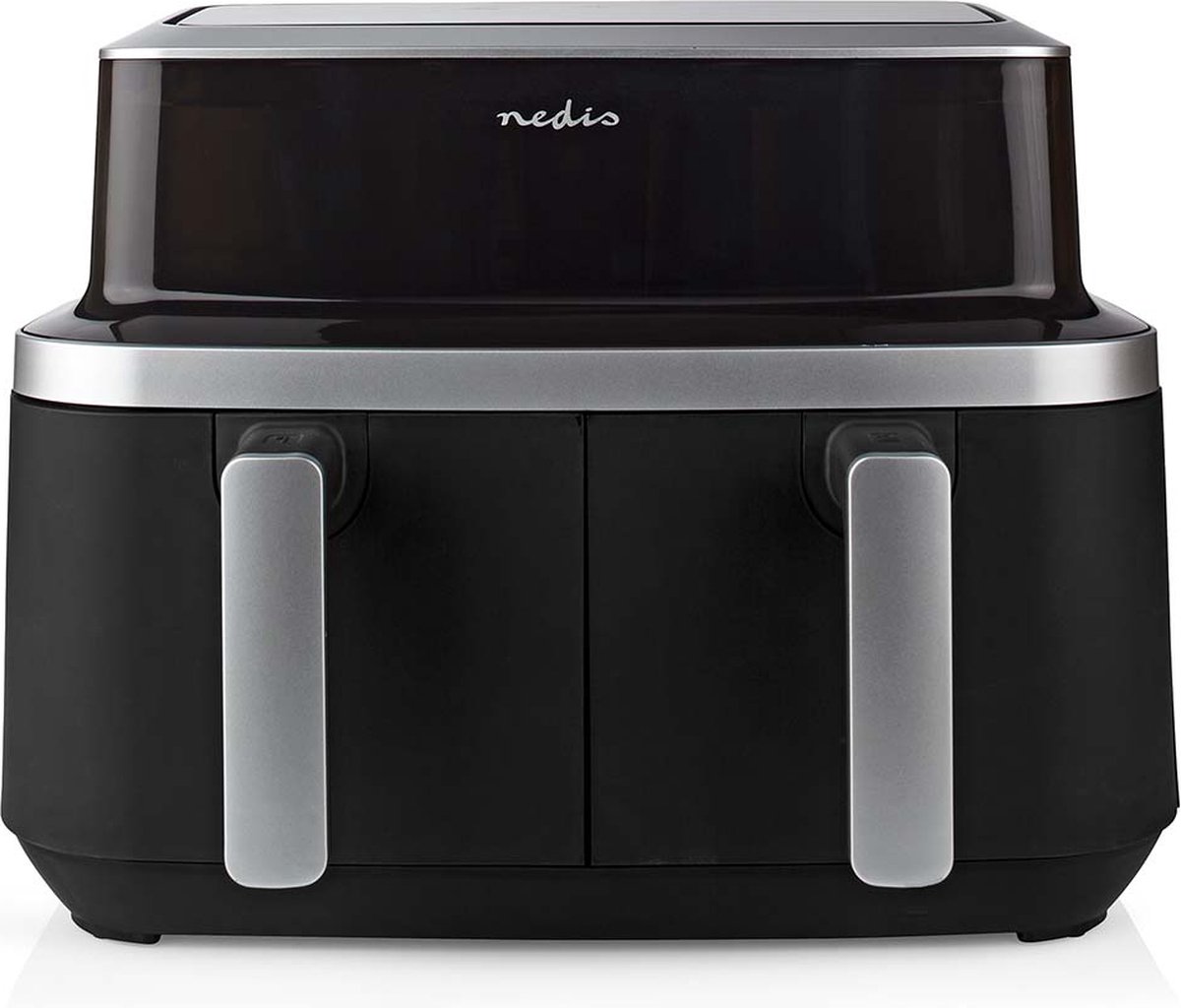 Nedis Heteluchtfriteuse - 2 x 4.2 l - Dubbele Airfryer - Tijdschakelaar: 60 min - 10 vooraf ingestelde programma's - Digitaal