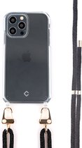 Coverzs Transparant case met zwart koord voor geschikt voor Apple iPhone 13 Pro - Telefoonhoesje met koord - Backcover hoesje met koord