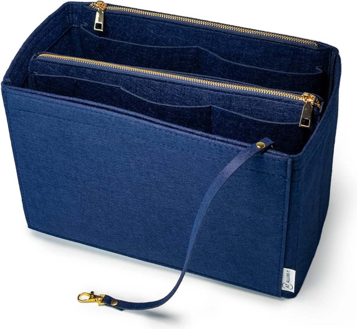 Handtas-organizer van vilt, 2-in-1 afneembare tas met ritssluiting, organizer tas, tasorganizer, Neverfull gm, blauw, L