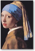 Vermeer poster - Meisje van Vermeer -Luxe - Art - kunst - Meisje met de Parel - Large - formaat 70 x 100 cm.