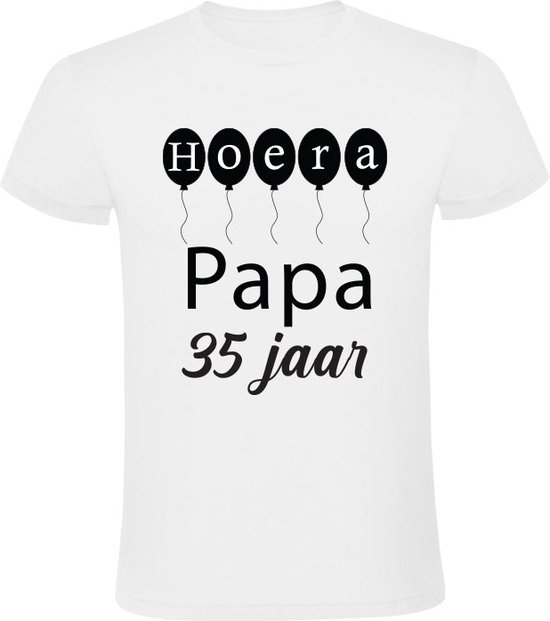 Hoera papa 35 jaar Heren Tshirt verjaardag feest papa verjaardagsshirt bol