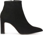 Black pointed-toe boots in soft suede