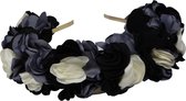 Jessidress® Stijlvolle Diademen Haarbloemen Dames Hoofdband Luxe Haar diadeem met bloemen Haarband Bruids - Zwart